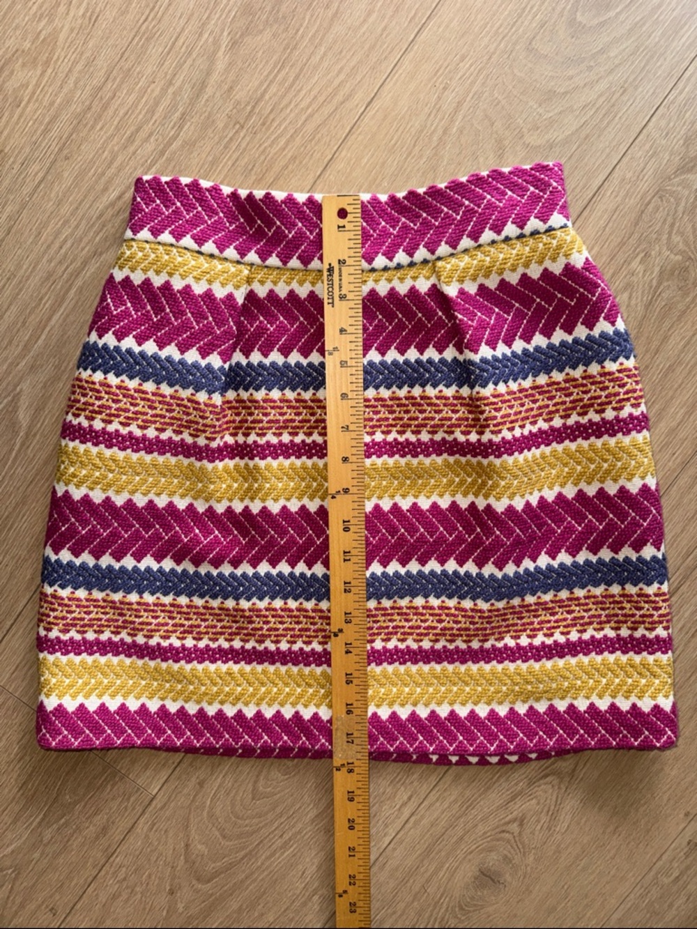 Anthropologie Nomad Morgan Carper Jacquard Mini Skirt Pink Chevron Stripe Size S - Picture 15 of 15